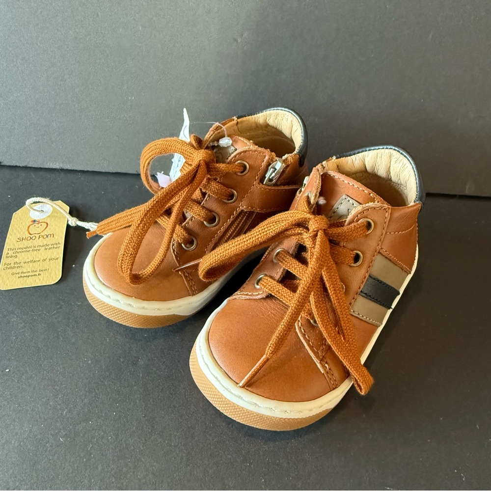 Shoo Pom Tan Leather Infant Boots size 4